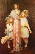 John White Alexander Mrs Daniels with Two Children oil painting on canvas